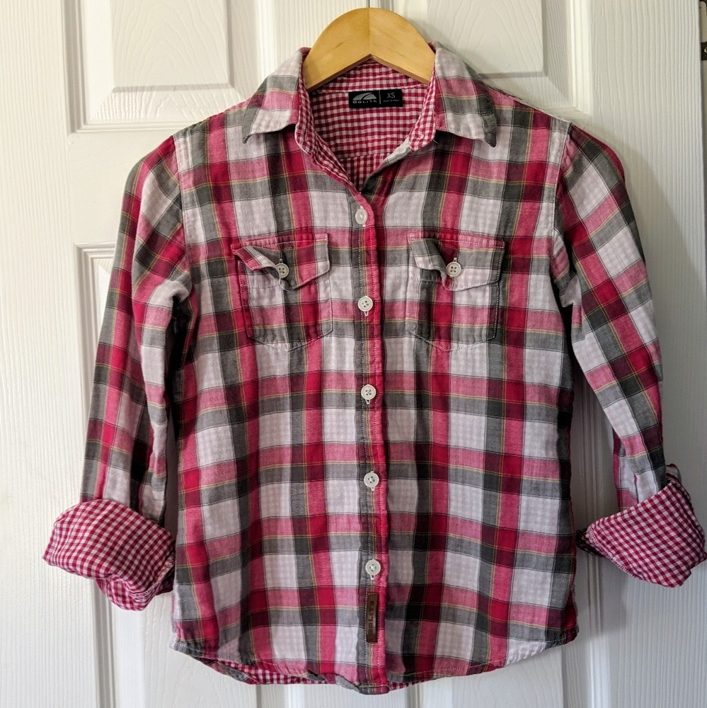 Golite Pink Plaid Cotton Button Down